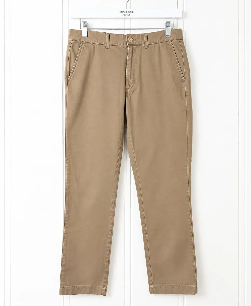 J.Crew Sutton Chino Pants Mens 31x32 Tan Khaki 100% Cotton Slim Straight